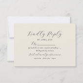 Ivory Floral Monogram Wedding RSVP Kaartje (Voorkant)