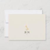Ivory Floral Monogram Wedding RSVP Kaartje (Achterkant)