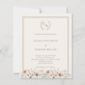 Ivory floral monogrammed wreath wedding  (Voorkant)