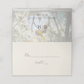 Ivory Floral Photo Wedding Plaatskaartje (Buitenkant ongevouwen)