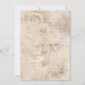 Ivory Floral Polygonal Rustic Weddenschap Kaart (Achterkant)