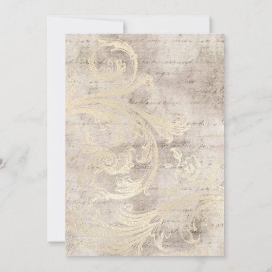 Ivory Floral Polygonal Rustic Weddenschap Kaart (Achterkant)