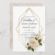 Ivory Floral Polygonal Rustic Wedding