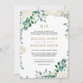 Ivory Floral Sage Green lekt alles in één bruiloft Kaart (Voorkant)