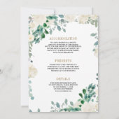 Ivory Floral Sage Green lekt alles in één bruiloft Kaart (Achterkant)