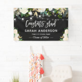 Ivory Floral String Lights Afstuderen Afstuderen Spandoek (Insitu)