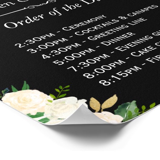 Ivory Floral String Lights Orde van het Dagteken Poster (Hoek)