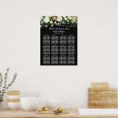 Ivory Floral String Lights Wedding Seating Chart Poster (Keuken)