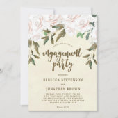 Ivory floral verlofpartij kaart (Voorkant)