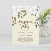 Ivory floral verlofpartij kaart (Staand voorkant)