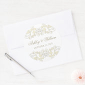Ivory  Floral Vlaams Berichten Ronde Sticker (Envelop)