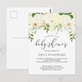 Ivory Floral Waterverf Baby shower Briefkaart (Voorkant / Achterkant)