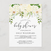 Ivory Floral Waterverf Baby shower Briefkaart (Voorkant)