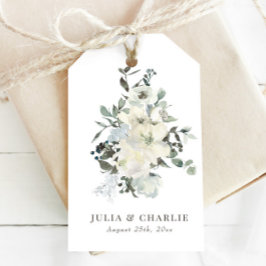 Ivory Floral Waterverf Favor Tags Cadeaulabel