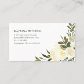 Ivory Floral Waterverf Visitekaartje (Achterkant)