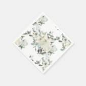 Ivory Floral Waterverf Wedding Napkin Servet (Hoek)