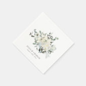 Ivory Floral Waterverf Wedding Napkin Servet (Hoek)