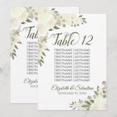 Ivory Floral Weddenschappen Tabelnummer & namen Gr (Voorkant / Achterkant)