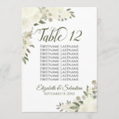 Ivory Floral Weddenschappen Tabelnummer & namen Gr (Voorkant)