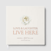 Ivory Floral Wedding Guest Book with Real Foil Gastenboek (Voorkant)