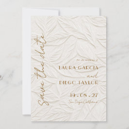 Ivory Floral Wedding Photo Save The Date