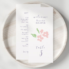 Ivory | Floral Wedding Table number Combo Flat  Menu