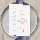 Ivory | Floral Wedding Table number Combo Flat  Menu