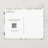 Ivory Floral Wreath QR Code Save the Date Aankondigingskaart (Achterkant)