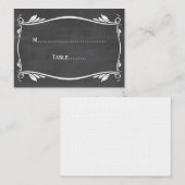 Ivory Flourish Chalkboard Place Card Plaatskaartje (Voorkant / Achterkant)