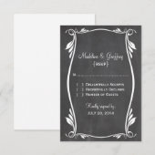 Ivory Flourish Chalkboard Response Kaart (Voorkant / Achterkant)