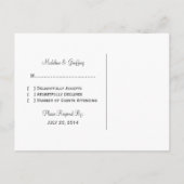 Ivory Flourish Chalkboard RSVP Briefkaart (Achterkant)