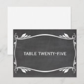 Ivory Flourish Chalkboard Table Number Briefkaart (Voorkant / Achterkant)