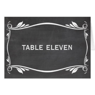 Ivory Flourish Chalkboard Table Number Kaart