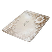 Ivory Flowers Bath Mat (Gekanteld)