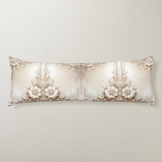 Ivory Flowers Body Pillow Lichaamskussen (Voorkant)