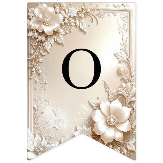 Ivory Flowers Bunting Flag Vlaggetjes (Tweede vlag)