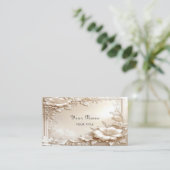Ivory Flowers Business Card Visitekaartje (Staand voorkant)