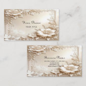 Ivory Flowers Business Card Visitekaartje (Voorkant / Achterkant)