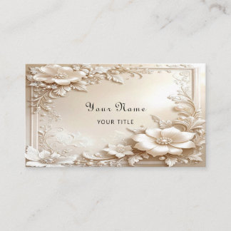 Ivory Flowers Business Card Visitekaartje