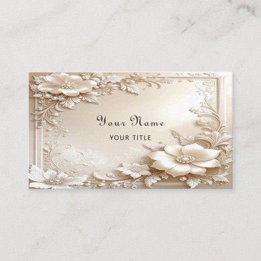 Ivory Flowers Business Card Visitekaartje (Voorkant)