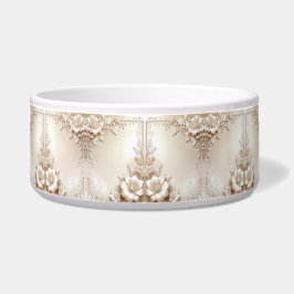 Ivory Flowers Ceramic Pet Bowl Voerbakje