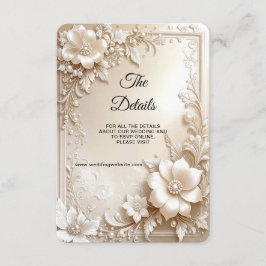 Ivory Flowers Detail Enclosure Informatiekaartje