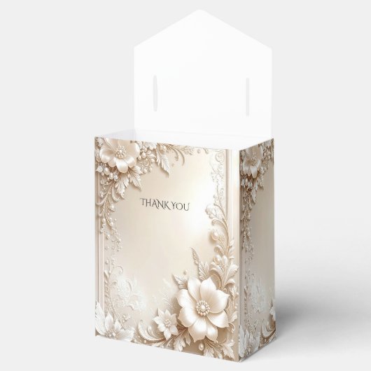 Ivory Flowers Favor Box Bedankdoosjes (Geopend)