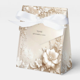 Ivory Flowers Favor Box Bedankdoosjes