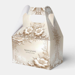 Ivory Flowers Favor Box Bedankdoosjes
