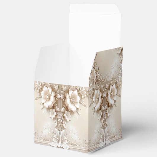 Ivory Flowers Favor Box Bedankdoosjes (Geopend)