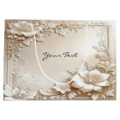 Ivory Flowers Gift Bag Groot Cadeauzakje (Achterkant)