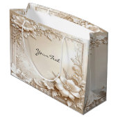 Ivory Flowers Gift Bag Groot Cadeauzakje (Achterkant Gekanteld)