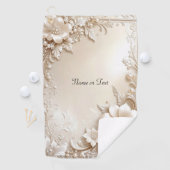 Ivory Flowers Golf Towel Golfhanddoek (Insitu)