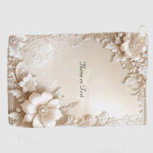 Ivory Flowers Golf Towel Golfhanddoek (Horizontaal)